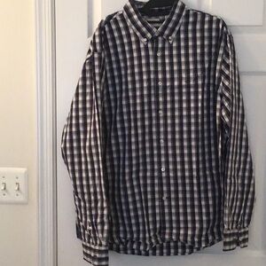Men's Black and White Checkered Shirt